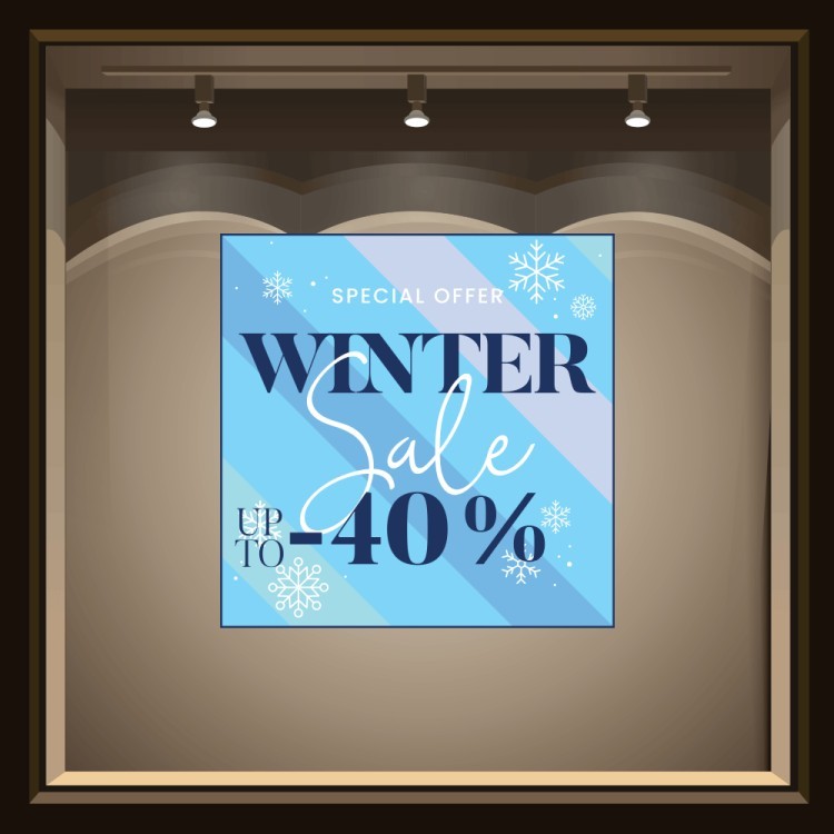 Αυτοκόλλητο Βιτρίνας Winter Sale 40%